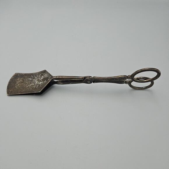 Vintage 8” Serving Ornate Tongs E.P. Zinc - Picture 1 of 4